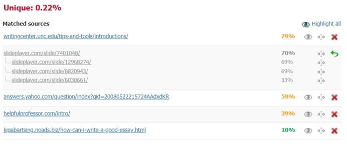 1text matched sources