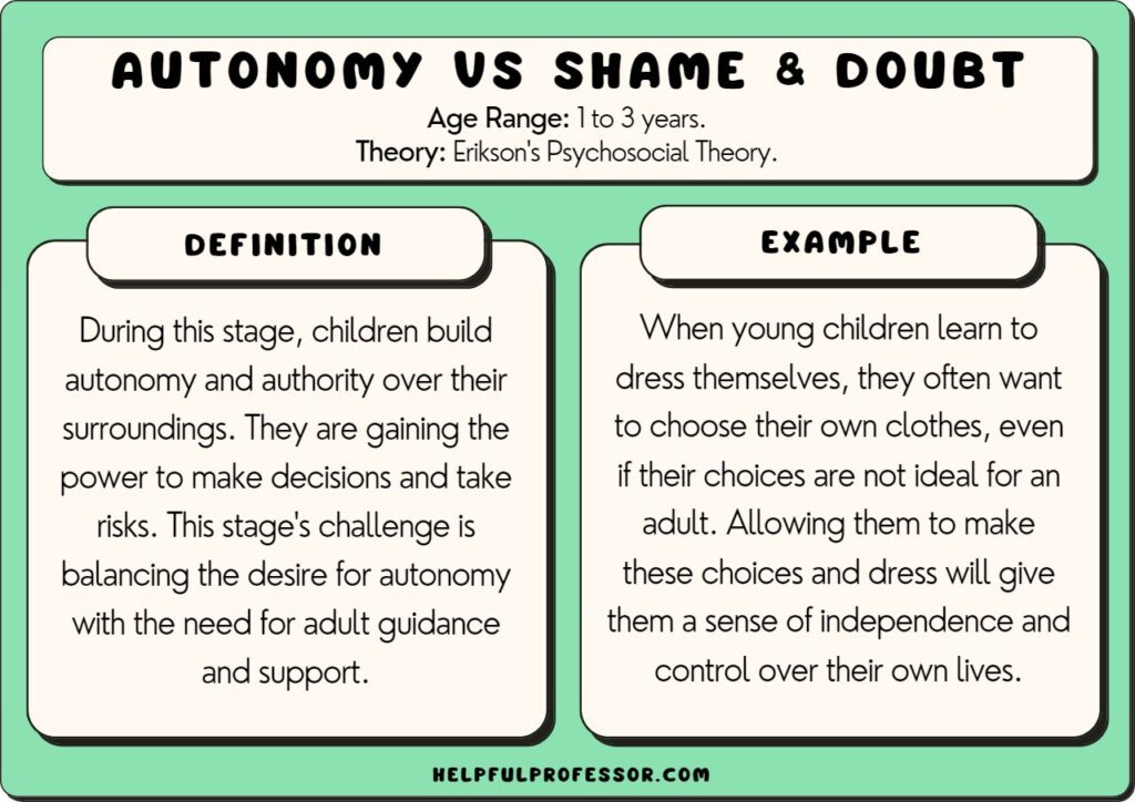 autonomy vs shame and doubt example and definition