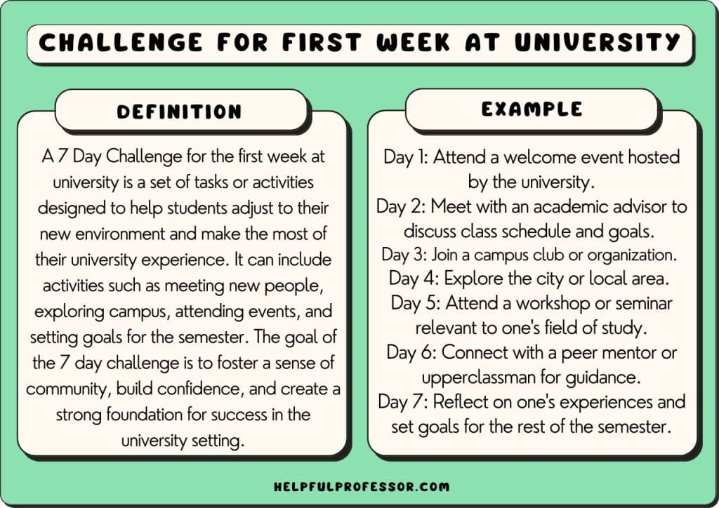 Challenge for first week at University