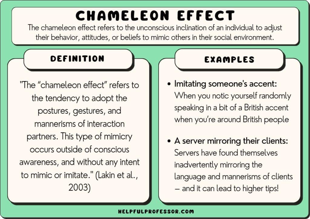 chameleon effect examples and definition