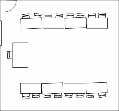 classroom layout perpendicular runway