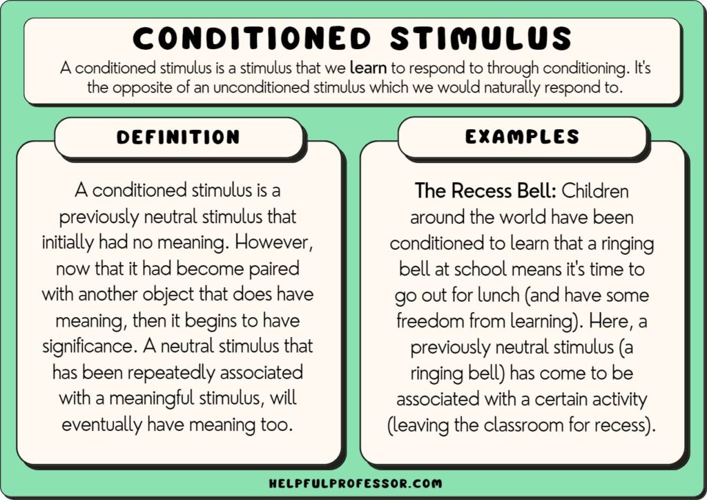 conditioned stimulus example and definition, explained below