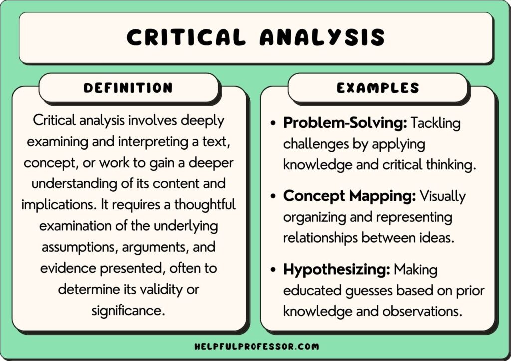 critical analysis examples and definition, explained below