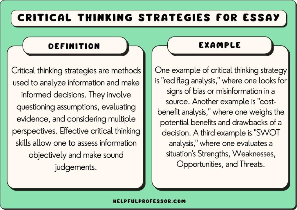 Critical Thinking Strategies for Essay