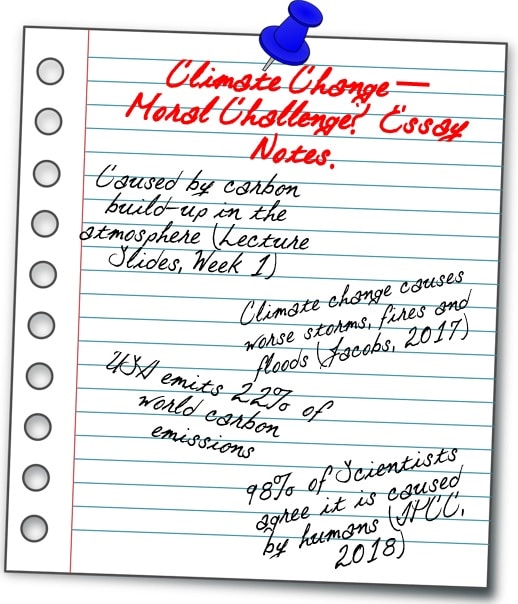 sample of rough notes scrawled on paper