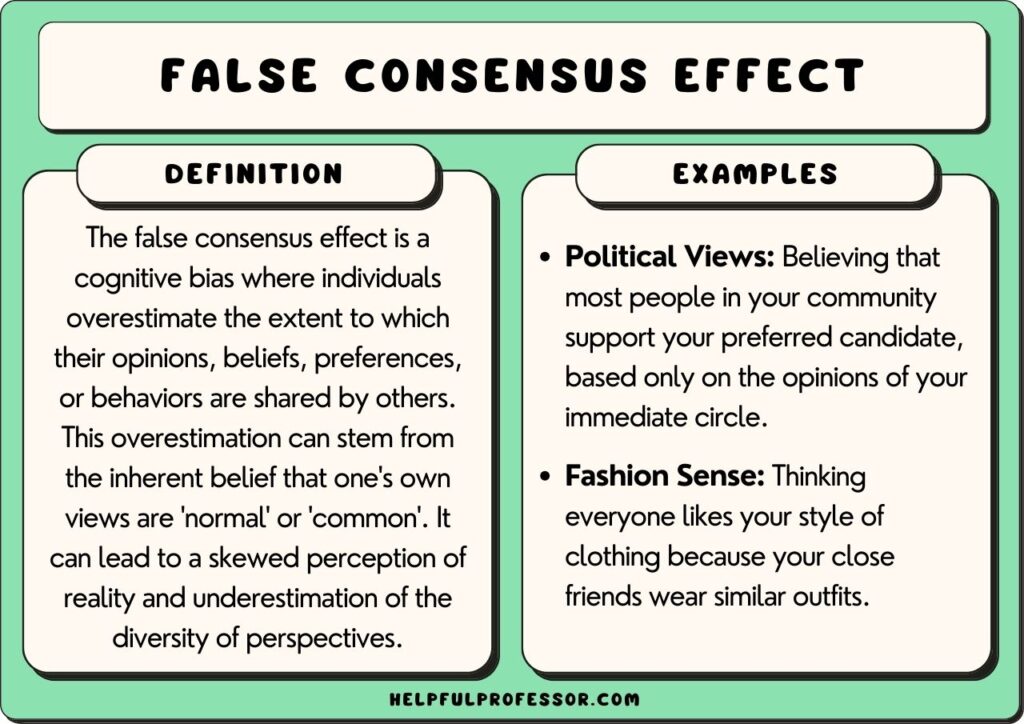 false consensus effect, explained below