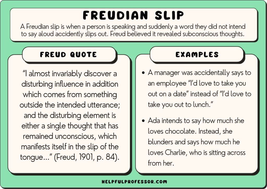 freudian slip examples definition and quote