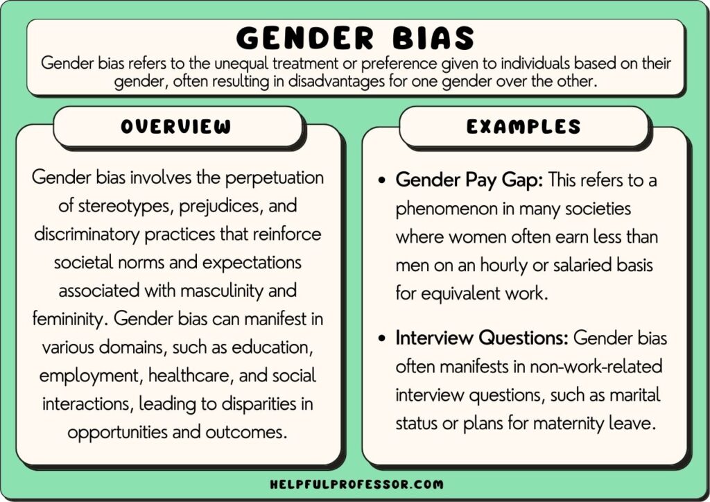 gender bias examples and definition, explained below