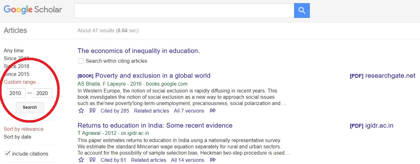 How to use google scholar