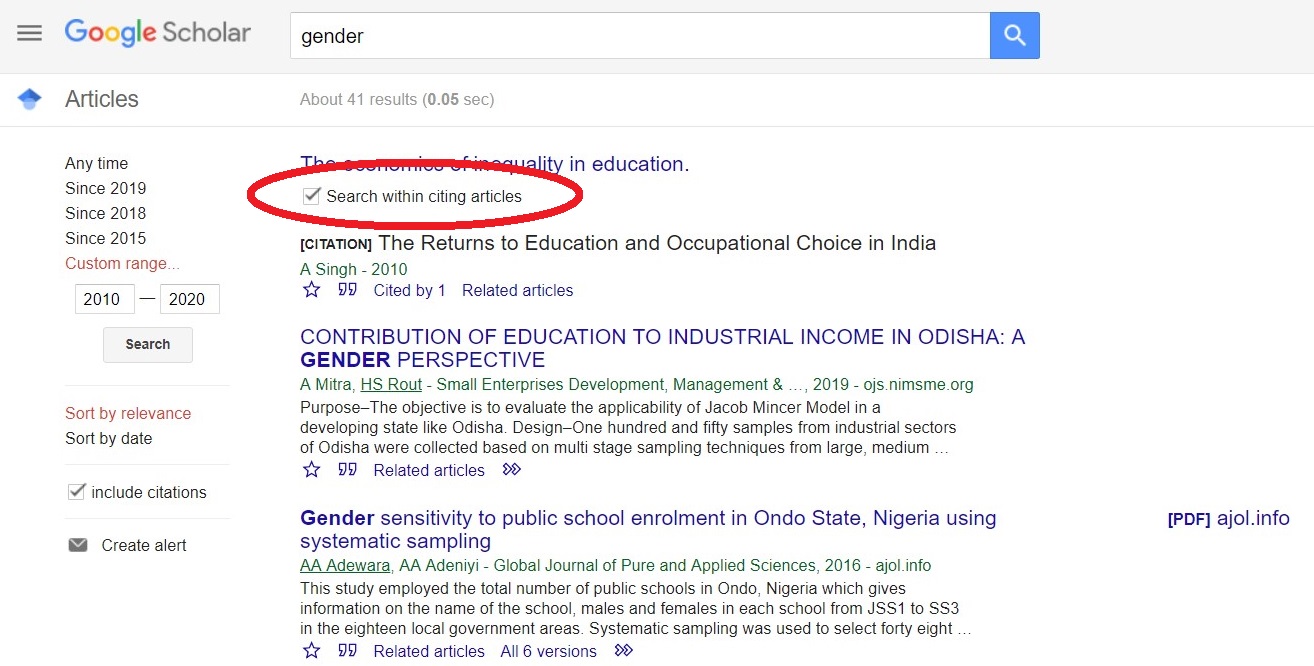 How to use google scholar