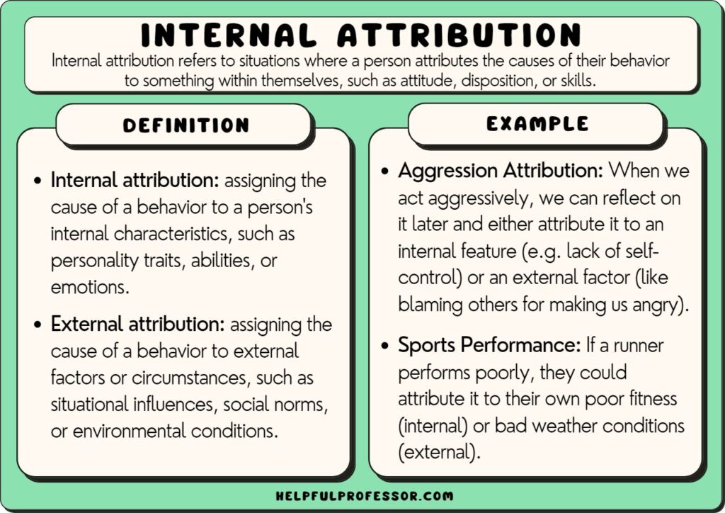 internal attribution examples and definition, explained below