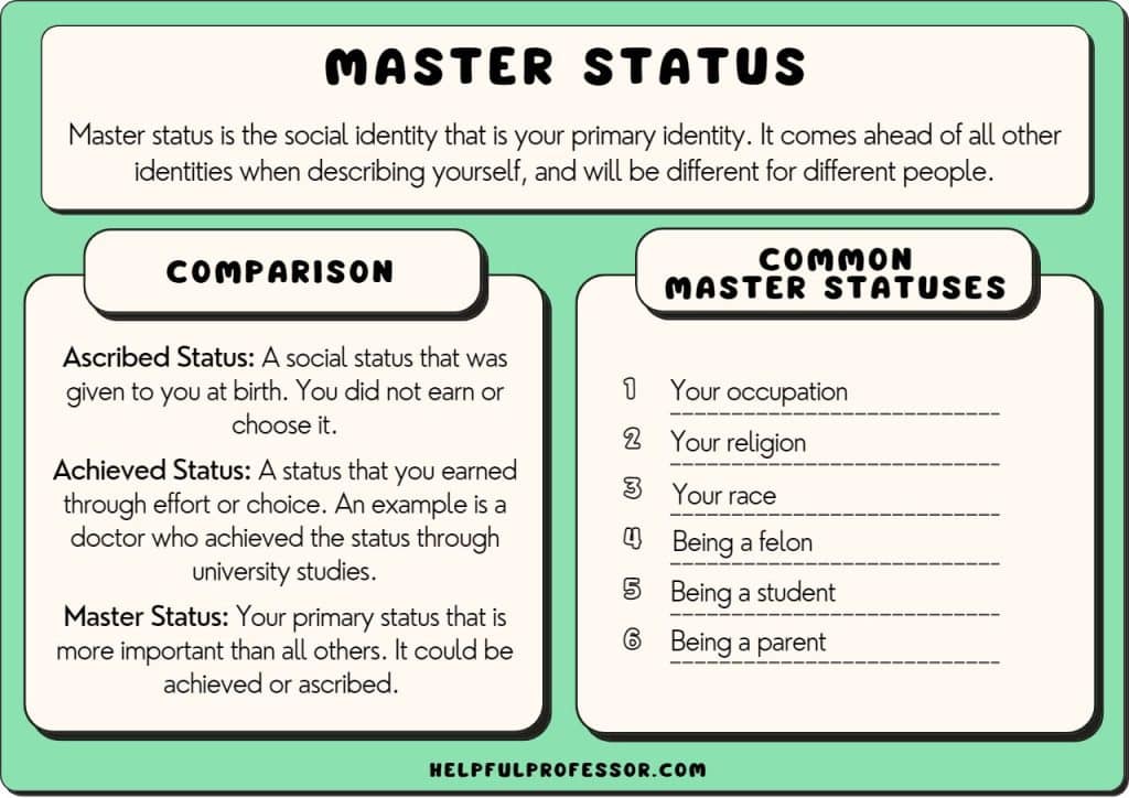 master status definition examples