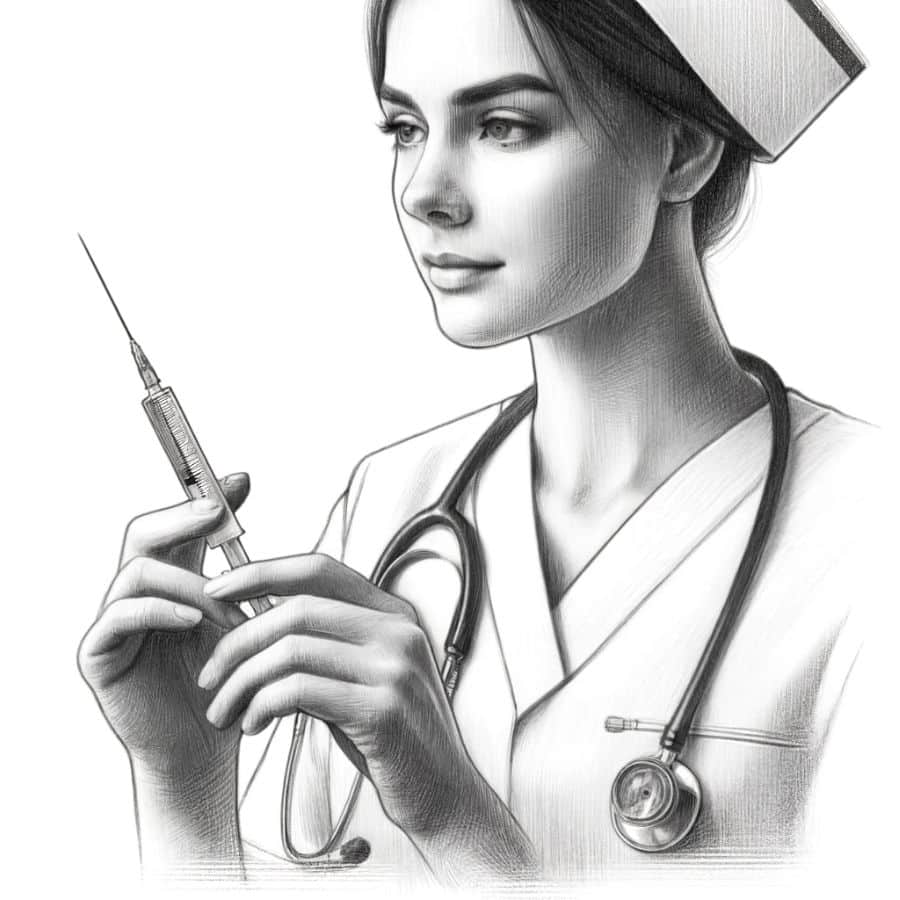 nurse with syringe