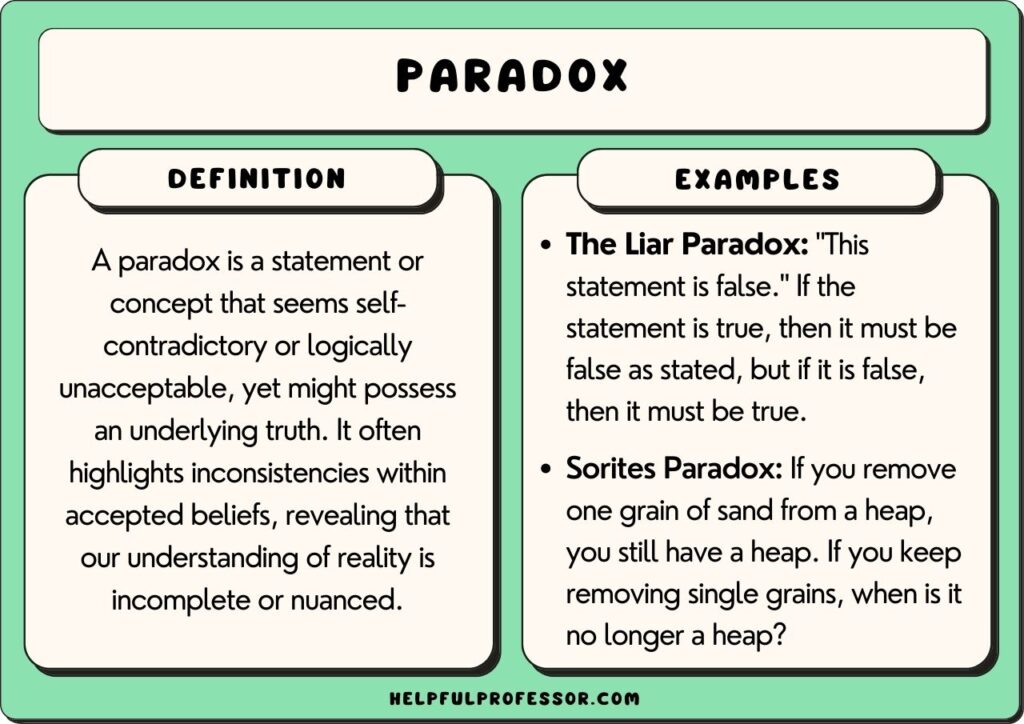 paradox examples and definition, explained below