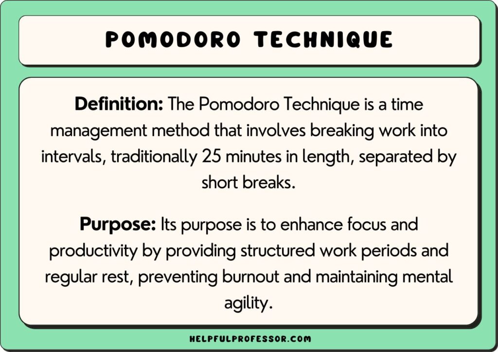 pomodoro technique definition and purpose