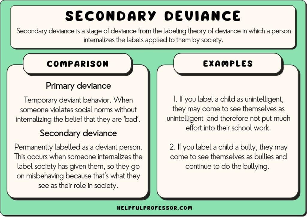 secondary deviance definition examples