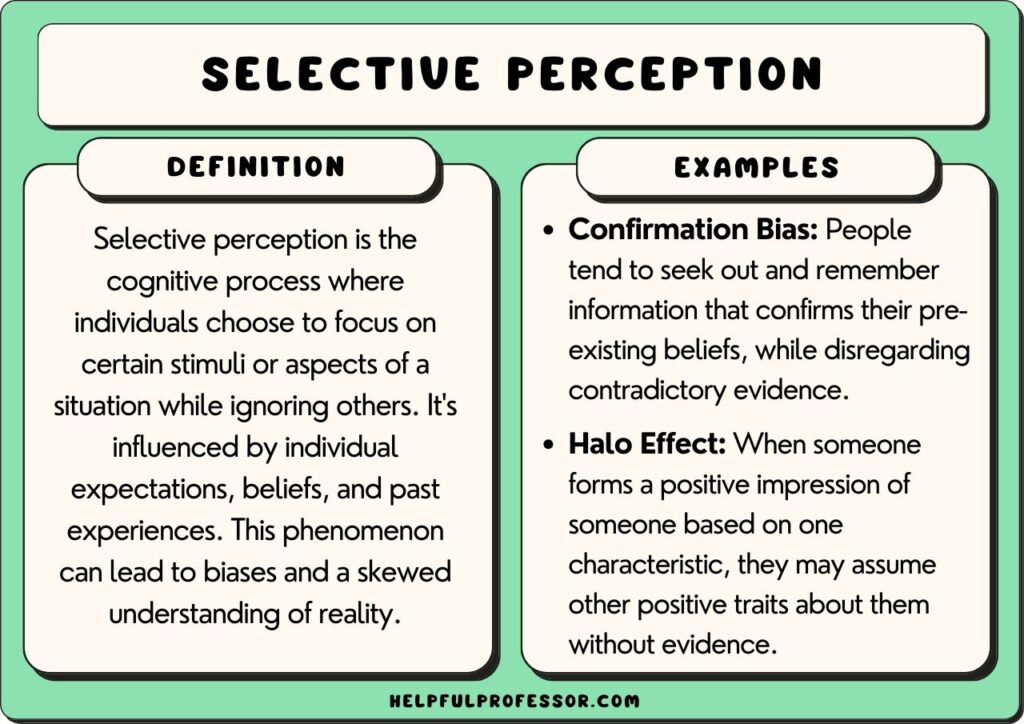selective perception examples and definition, explained below