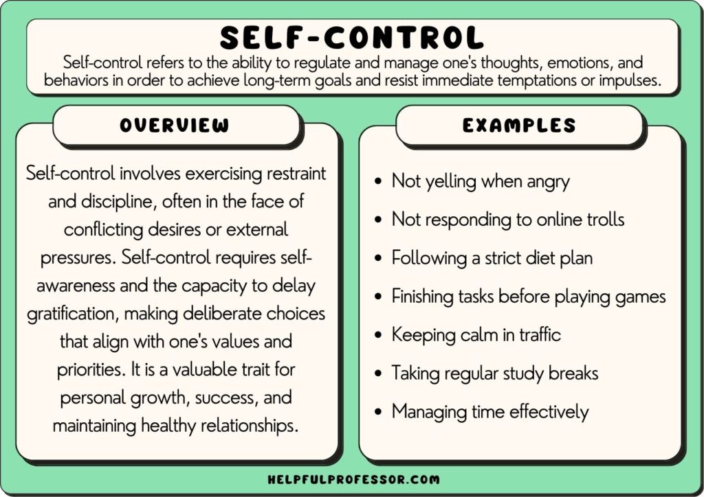 self-control examples and definition, explained below