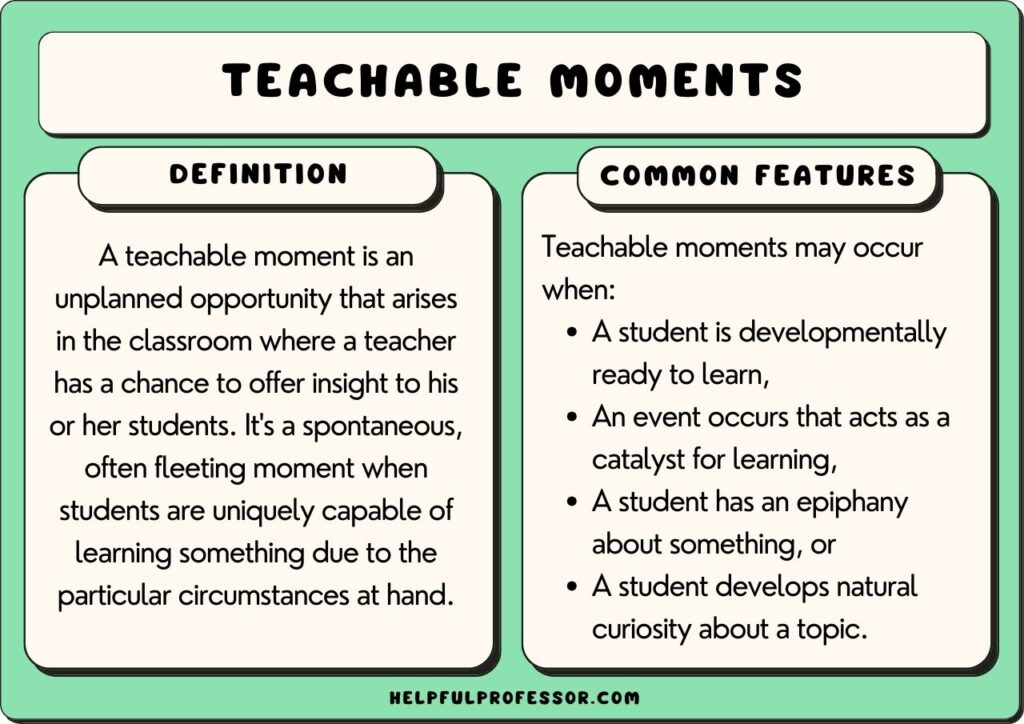 teachable moment definition and features, explained below