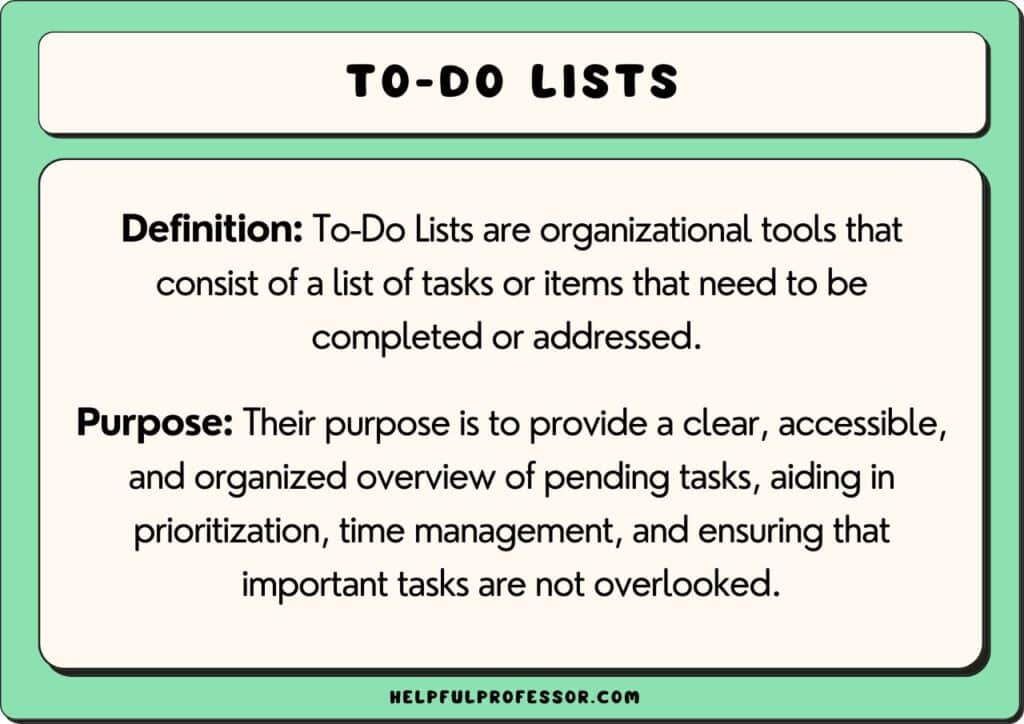 to-do lists definition and purpose