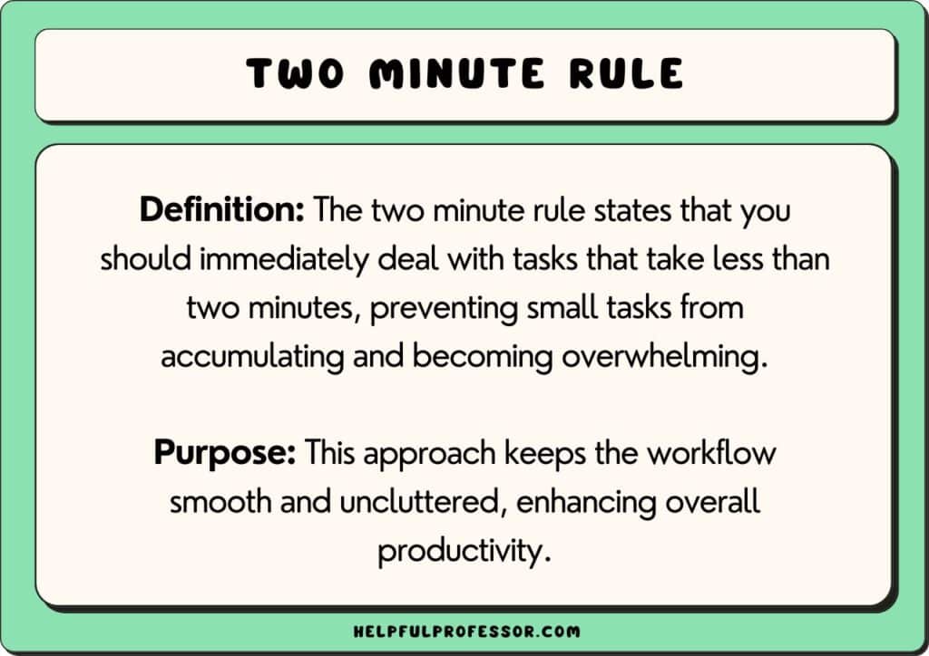 two minute rule definition and purpose