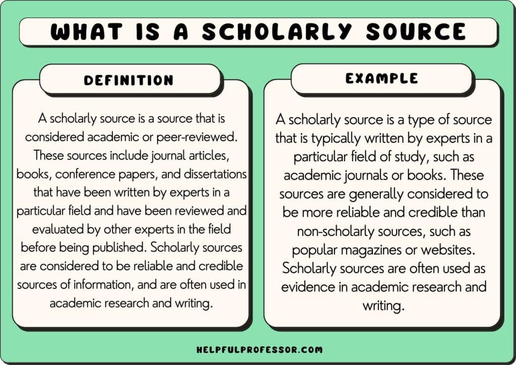 What is a Scholarly Source