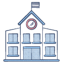 a graphic of a school house