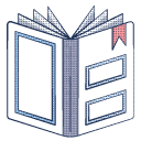 a graphic of an open book