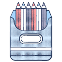 a graphic of pens in a sleve