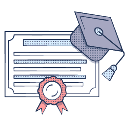 a graphic of a graduation certificate