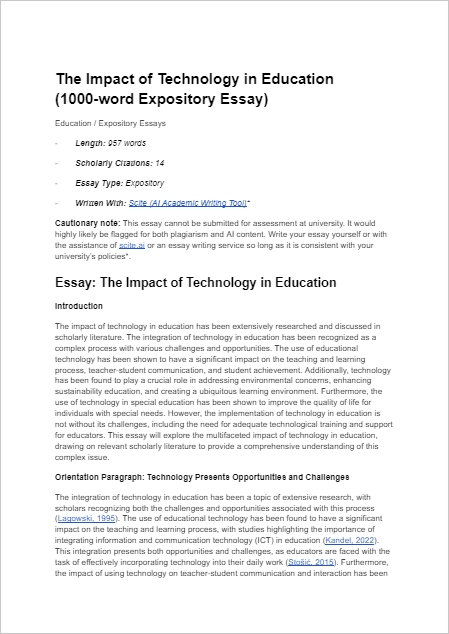impact of technology on education essay