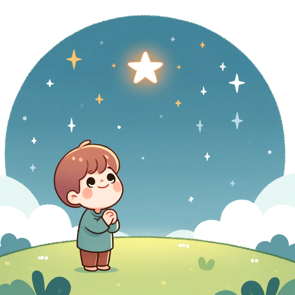 a person wishing on a star