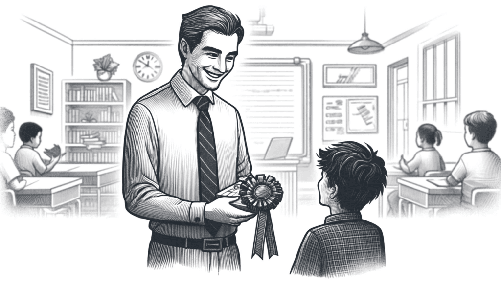 child receiving award