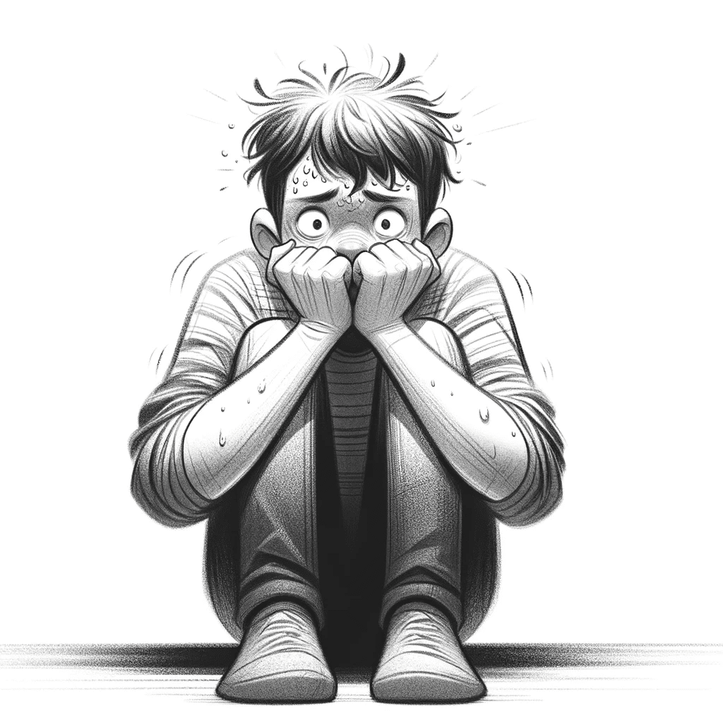 an anxious looking person