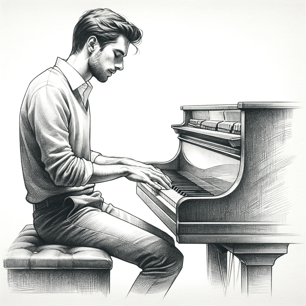 man playing piano