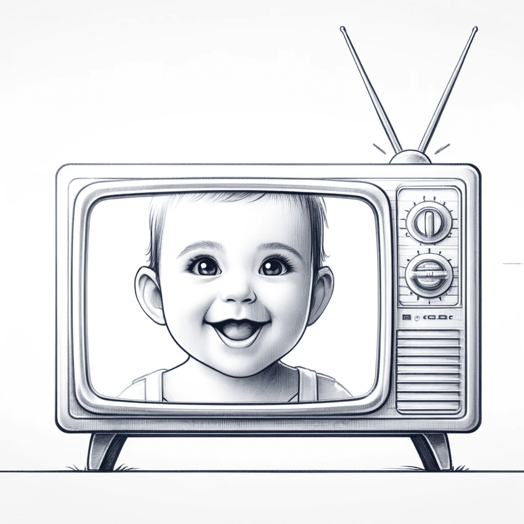 cute baby on TV