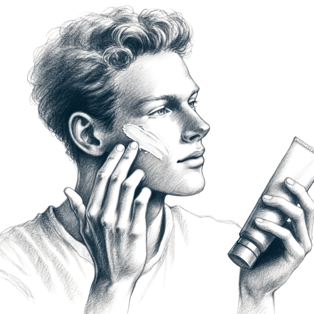 person applying sunscreen