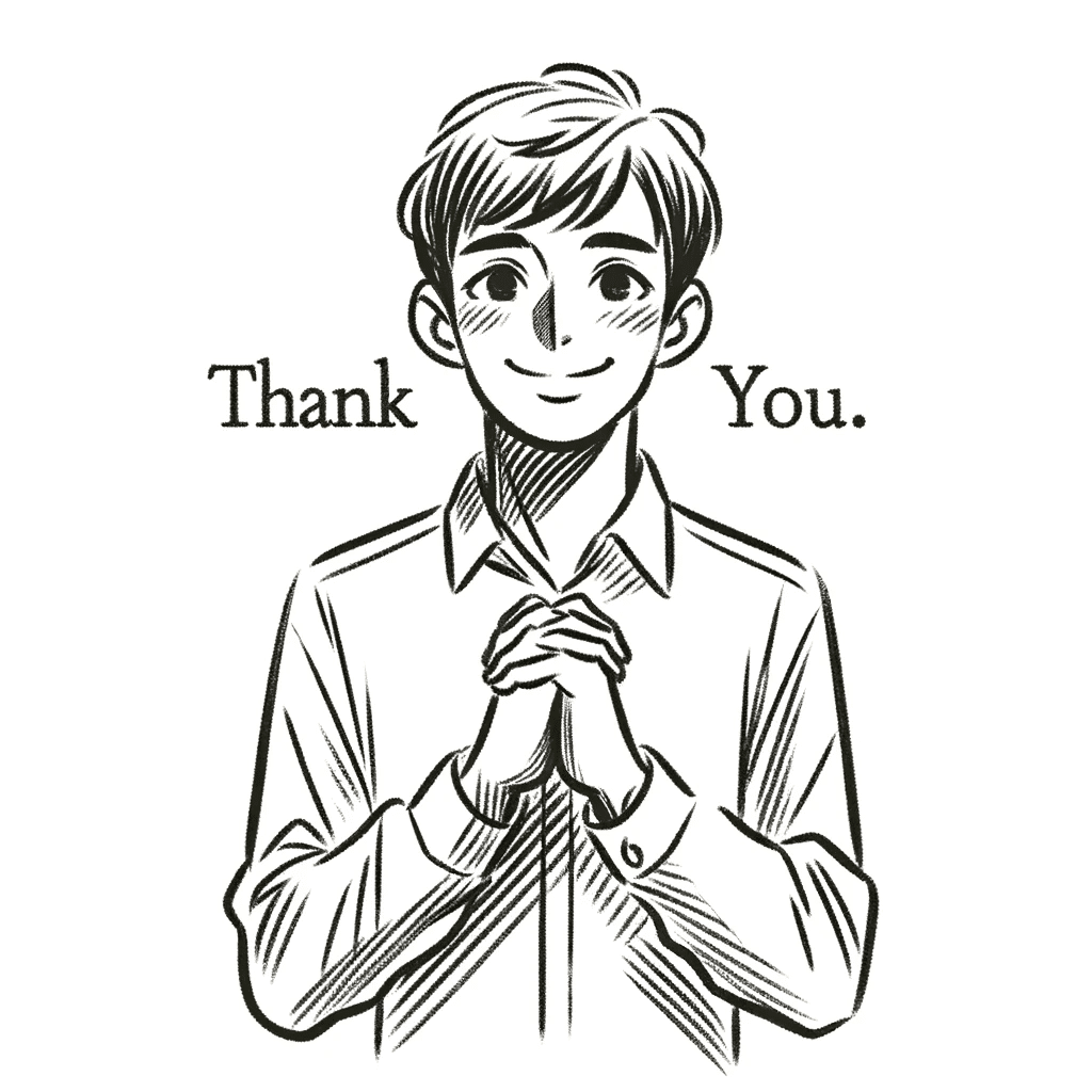 person saying thank you