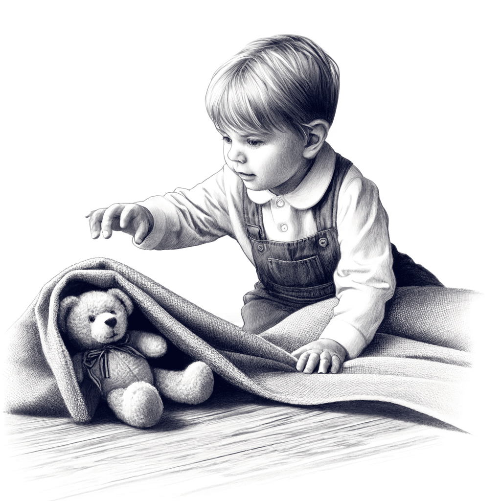 child demonstrating object permanence