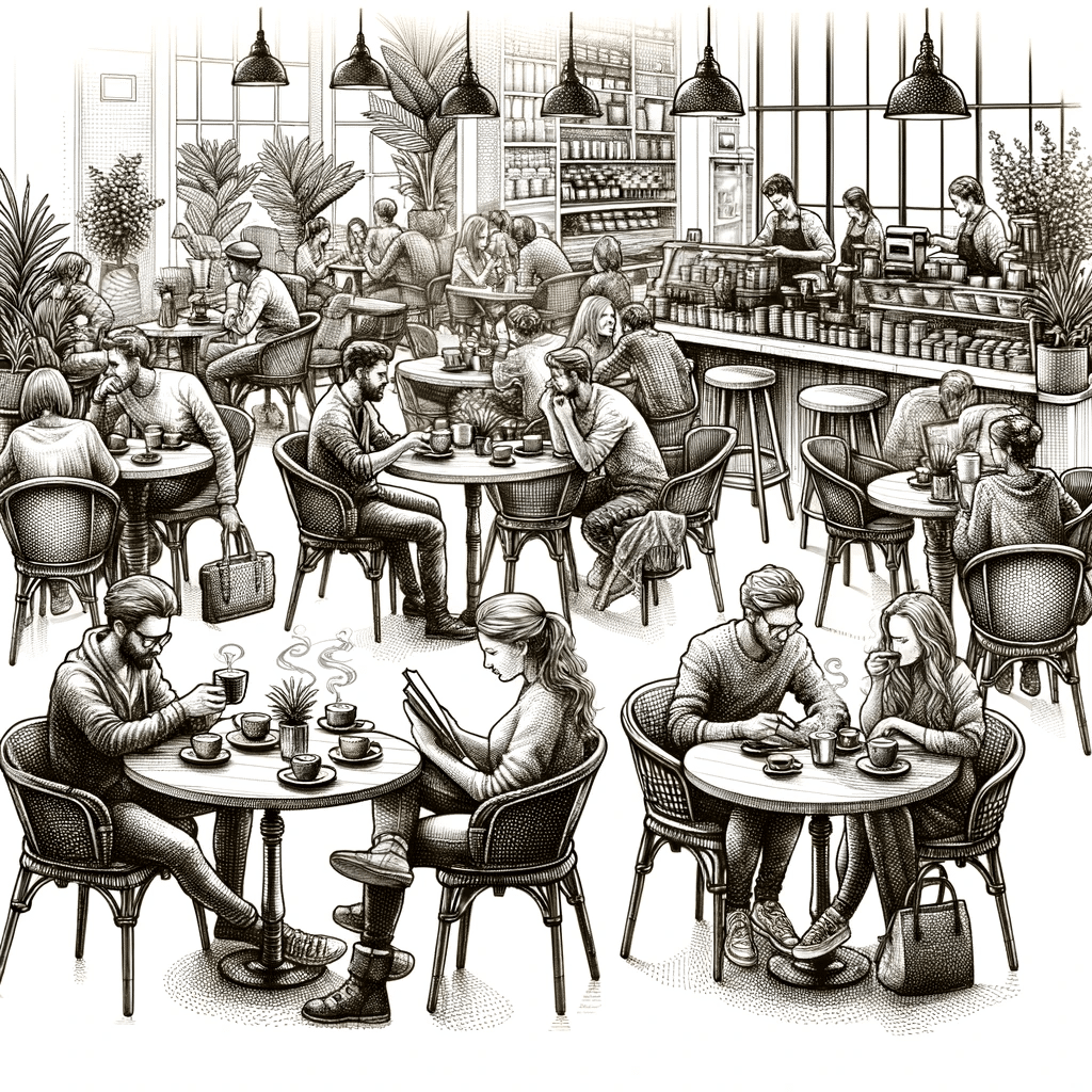 people enjoying coffee