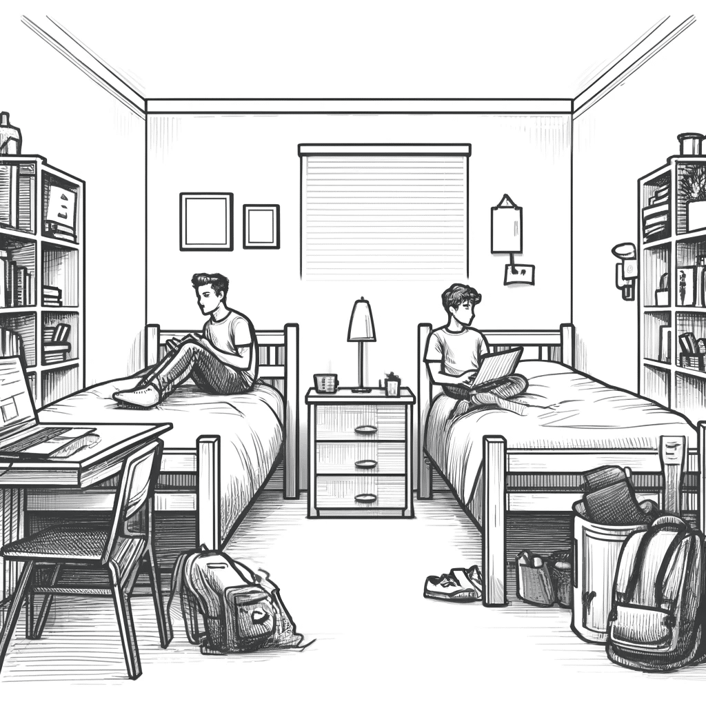 boys in dorm room