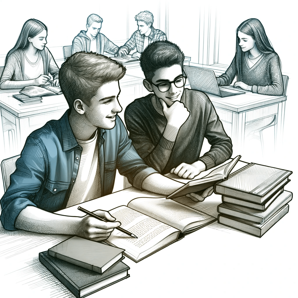 students studying together