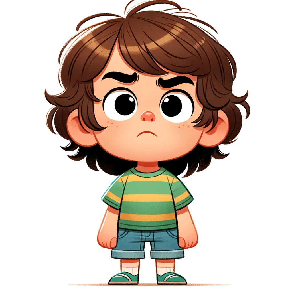 a child looking frustrated