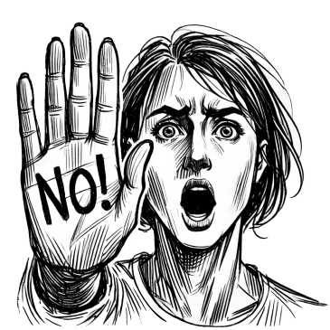 woman saying no