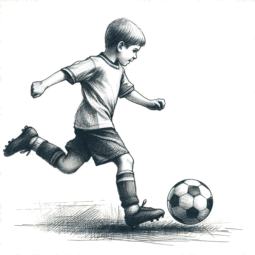 child playing soccer