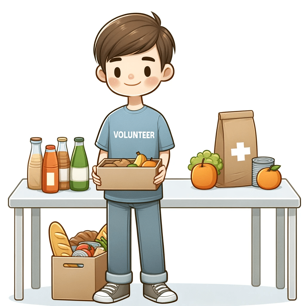 a person volunteering