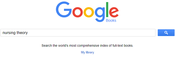 screenshot of the google books search bar