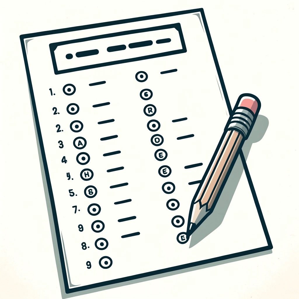 student completing an exam