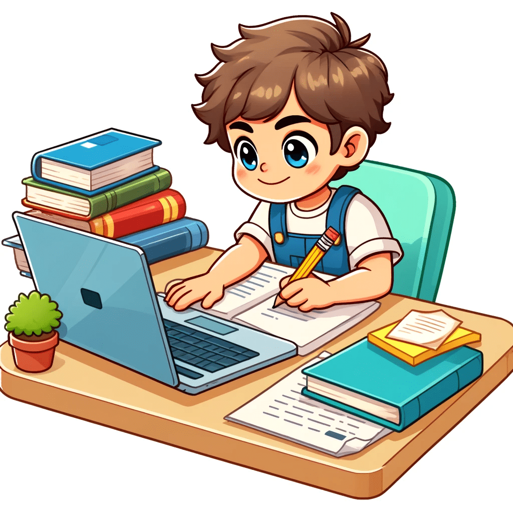 student completing an exam