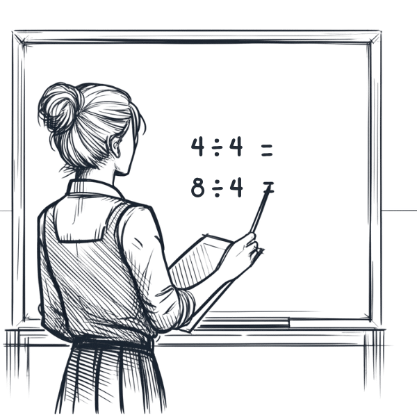student doing division